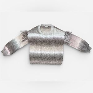 Frye & Co. Ombré Fringe
Sleeve Knit Sweater | Size L